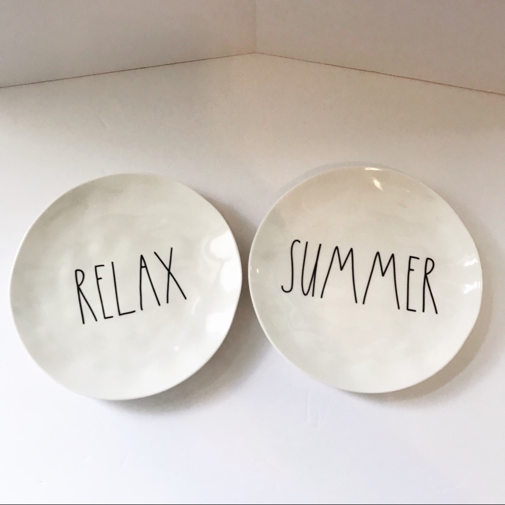 Rae Dunn by Magenta Melamine 8” plate set of 2